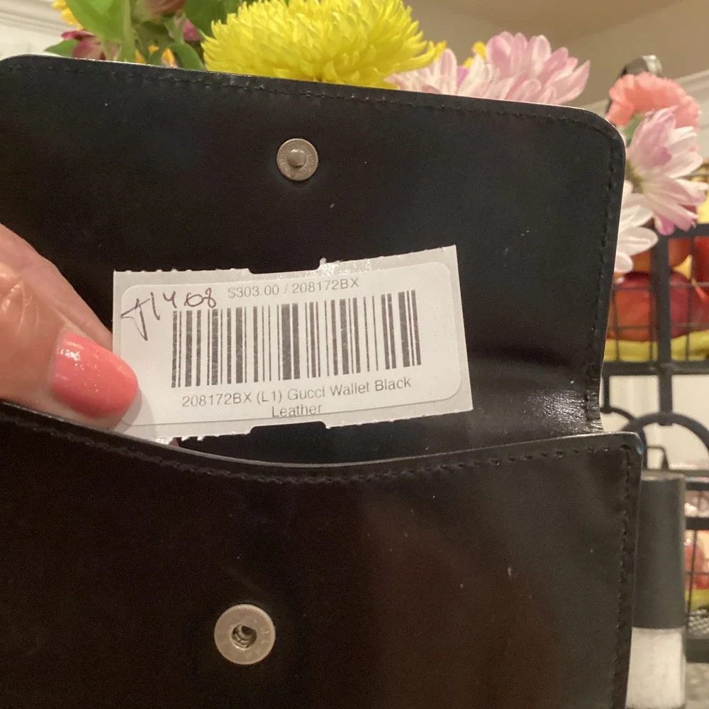 Gucci Black Leather Wallet‎ Coin Purse Card Holder Small